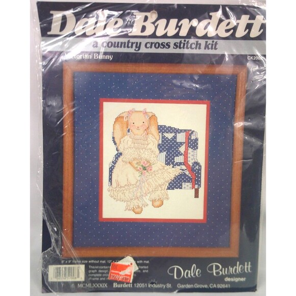 Vintage Dale Burdett Country Cross Stitch Kit CK2008 Victorian Bunny 12x13 - Picture 1 of 3
